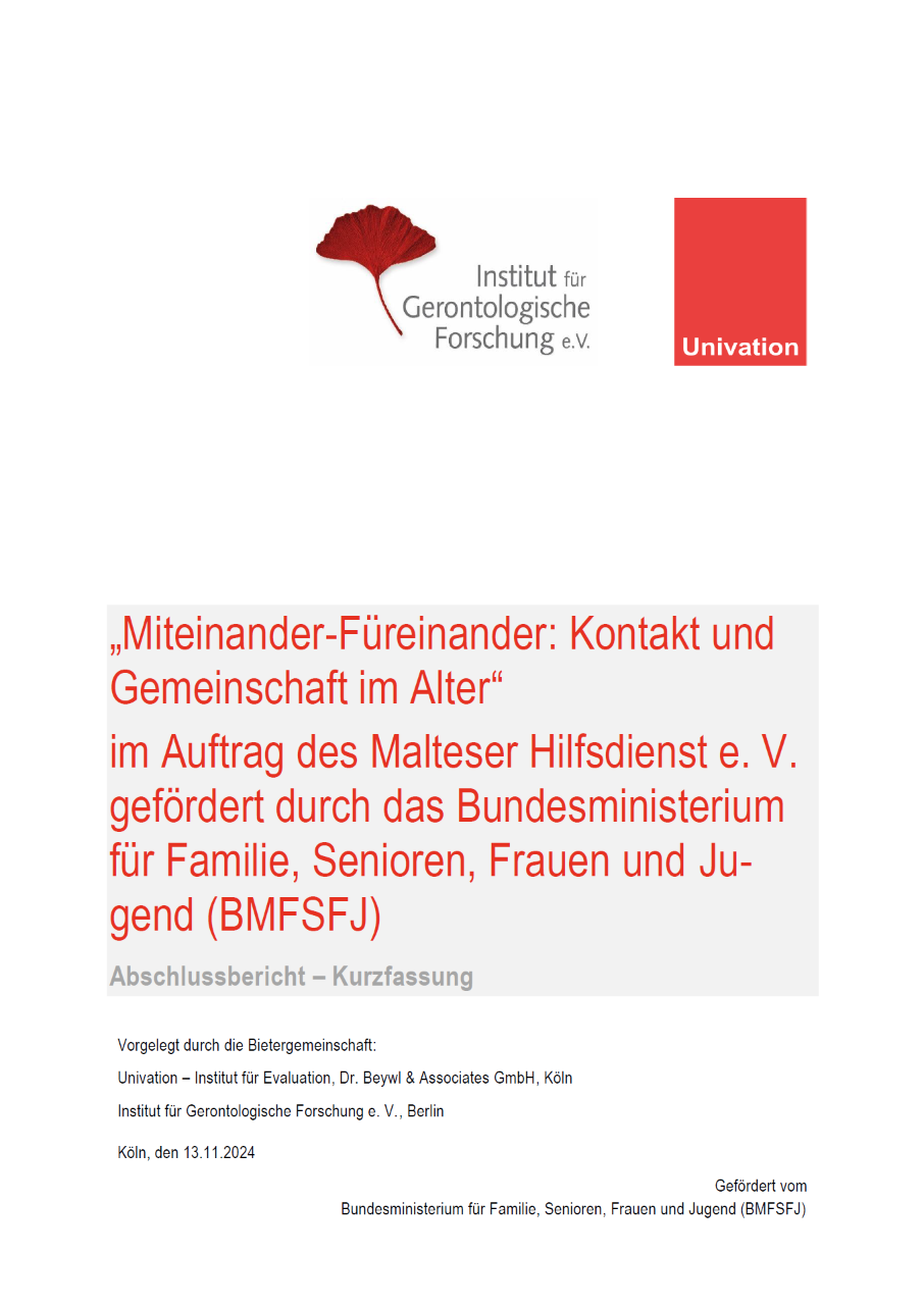 Titelseite des Berichts
